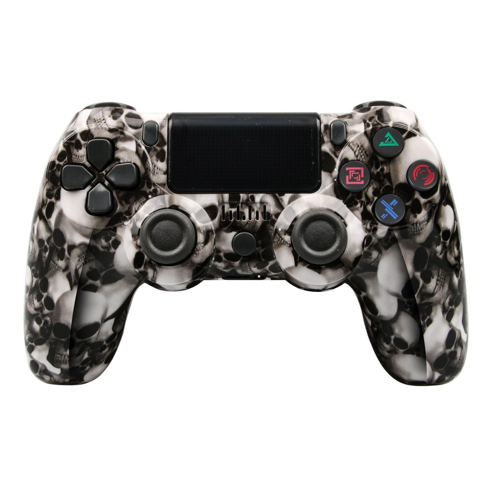 V562-L1025163060DBT-202503201945-00 Wireless Bluetooth Game Controller for Ps4 with Dual Vibration and Light Strip - Skeleton - Image 1