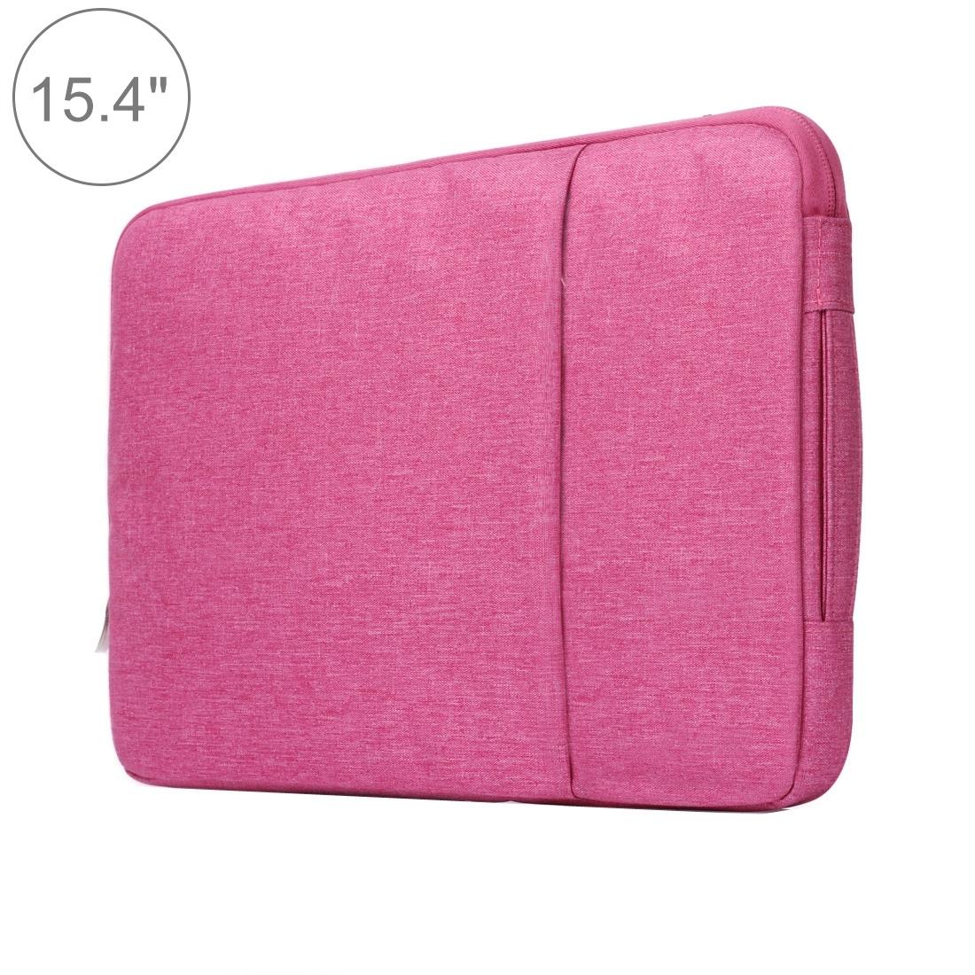 V562-M2101BL-202504251822-00 Universal Denim Laptop Bag for 15.4 Inch Notebooks - Fits Macbook Air / Pro - Portable & Stylish - 39.2x28.5x2cm - Magenta - Image 1