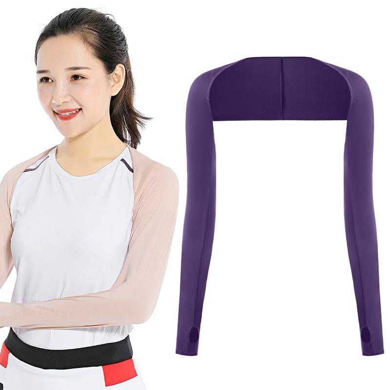 V562-N1070462060DBT-202503041730-00 Sun Protection Golf Shawl Sleeves for Outdoor Sports and Cycling - Deep Purple - Image 1