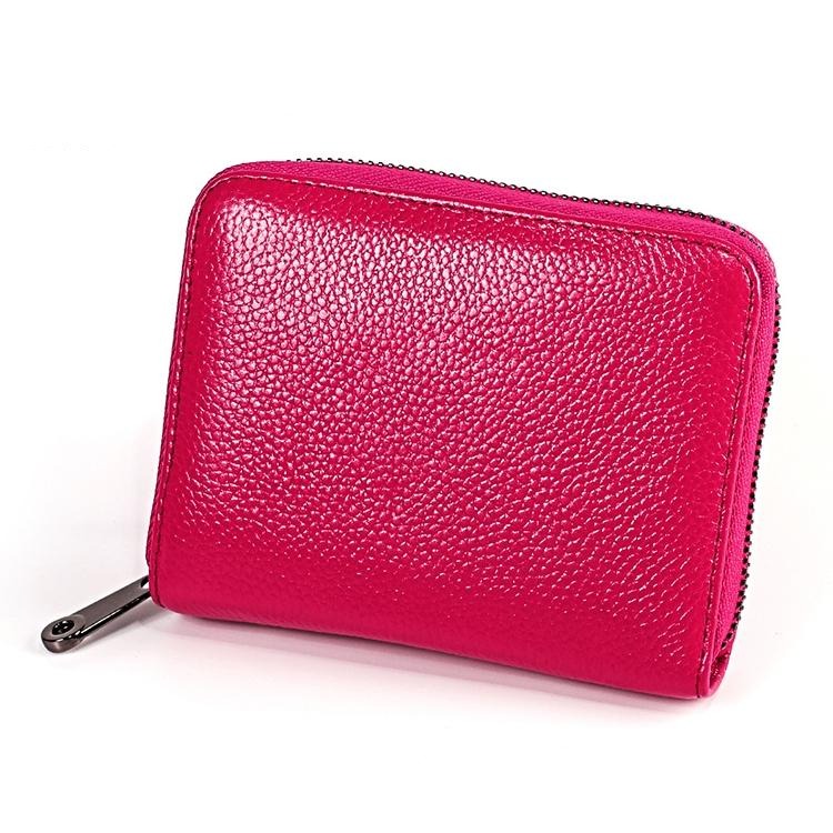 V562-RR2610BCC-202504021925-00 Leather Rfid Wallet - Sleek and Secure - Rose Red - Image 1