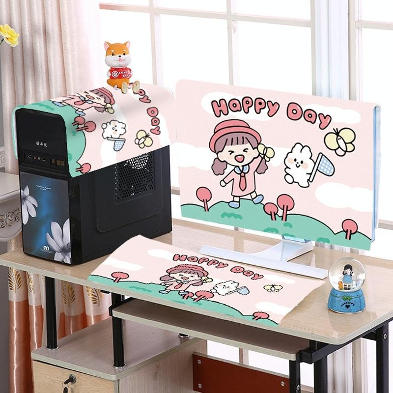 V562-Z504098100ADE-202502272041-00 32 Inch Dust-proof Cover for Desktop Computer Lcd Monitor - Catch Butterflies - Image 1