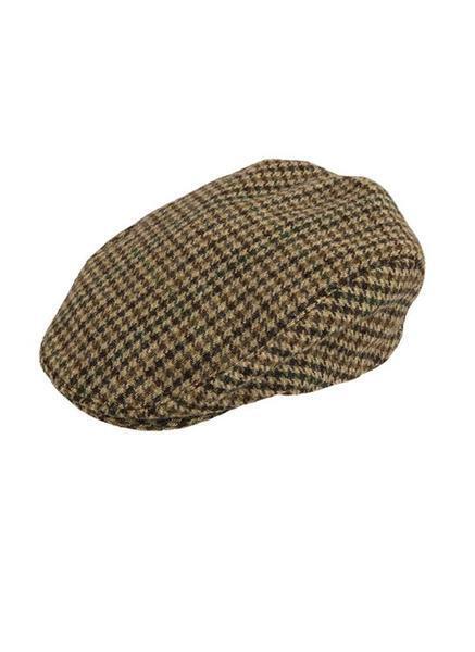 V563-1-3038-BROWN-L-174259-00 DENTS Abraham Moon Tweed Flat Cap Wool Ivy Hat Driving Cabbie Quilted 1-3038 - Brown - Large - Image 1
