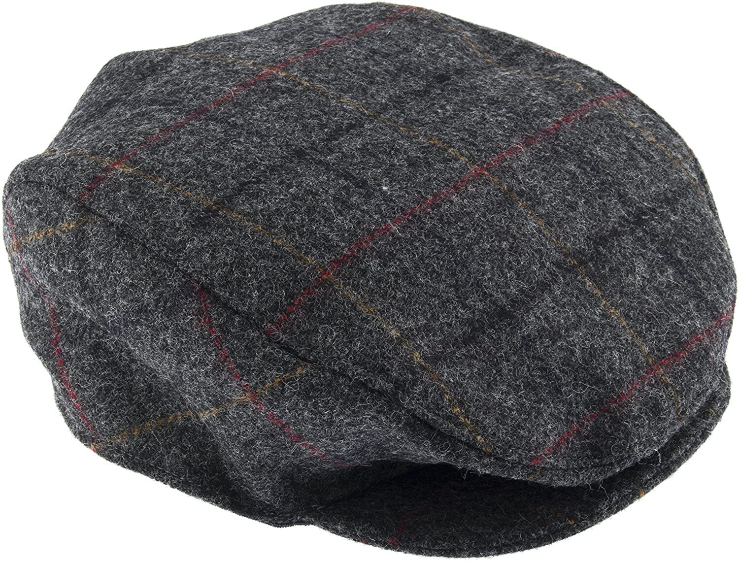 V563-1-3038-CHARCOAL-L-174255-00 DENTS Abraham Moon Tweed Flat Cap Wool Ivy Hat Driving Cabbie Quilted 1-3038 - Charcoal - Large - Image 1