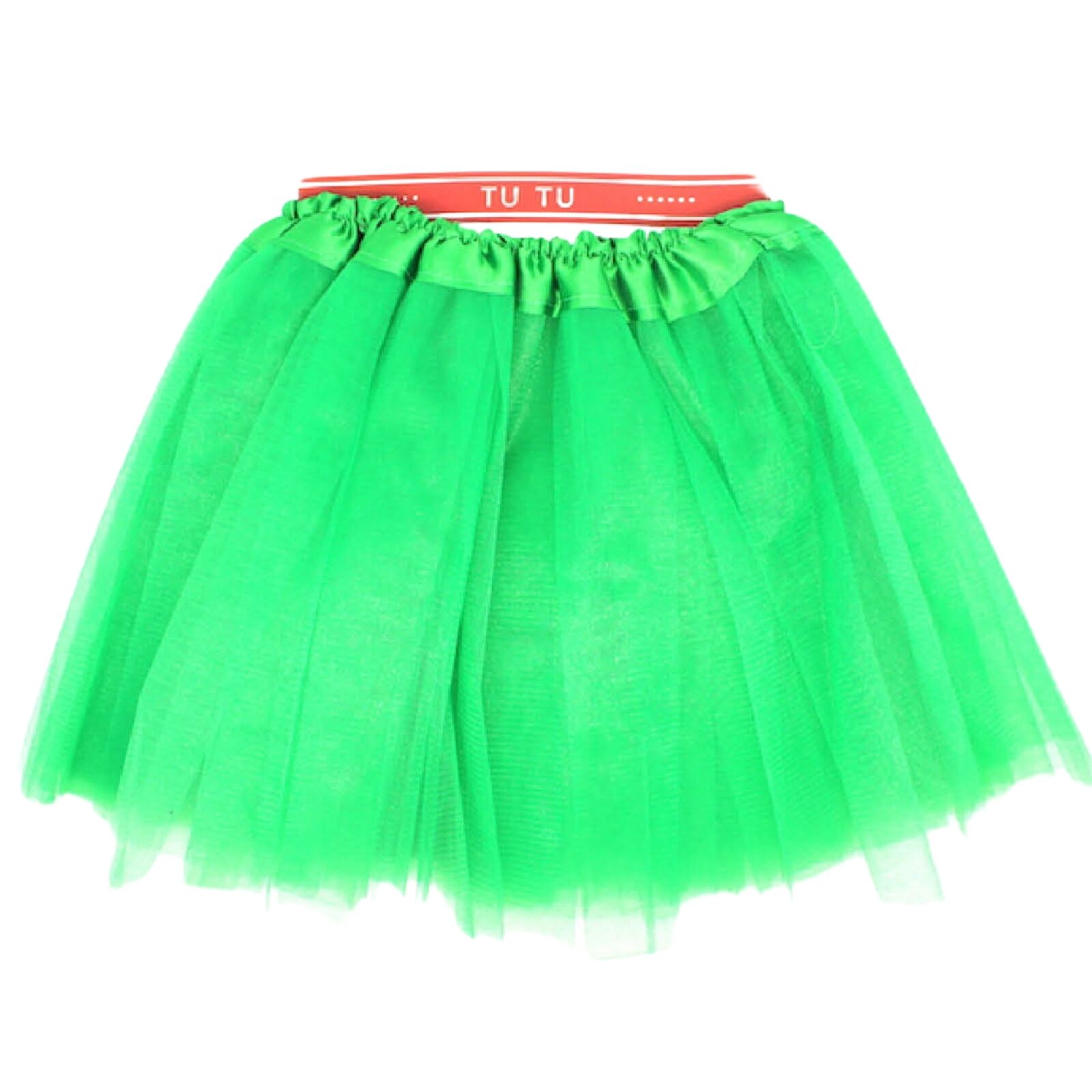 V563-10051_10-202503241902-00 Green Tulle Ballerina Tutu – Small, 3-Layer Children’s Costume Skirt Australia Day - Image 1