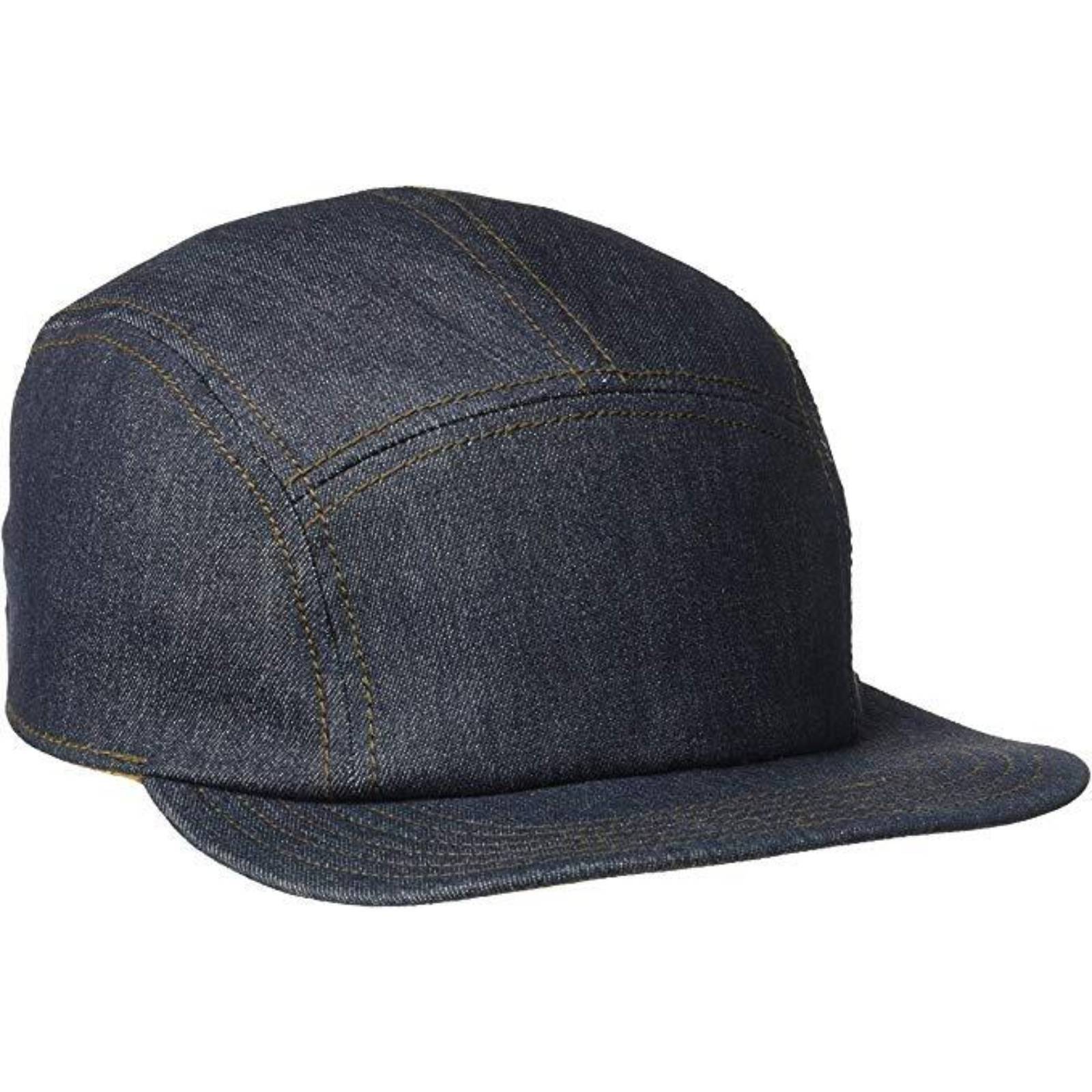 V563-101-0099-NAVY-173406-00 Goorin Brothers Denim Snapback Hat Jeans Baseball Trucker Cap - Navy - Image 1