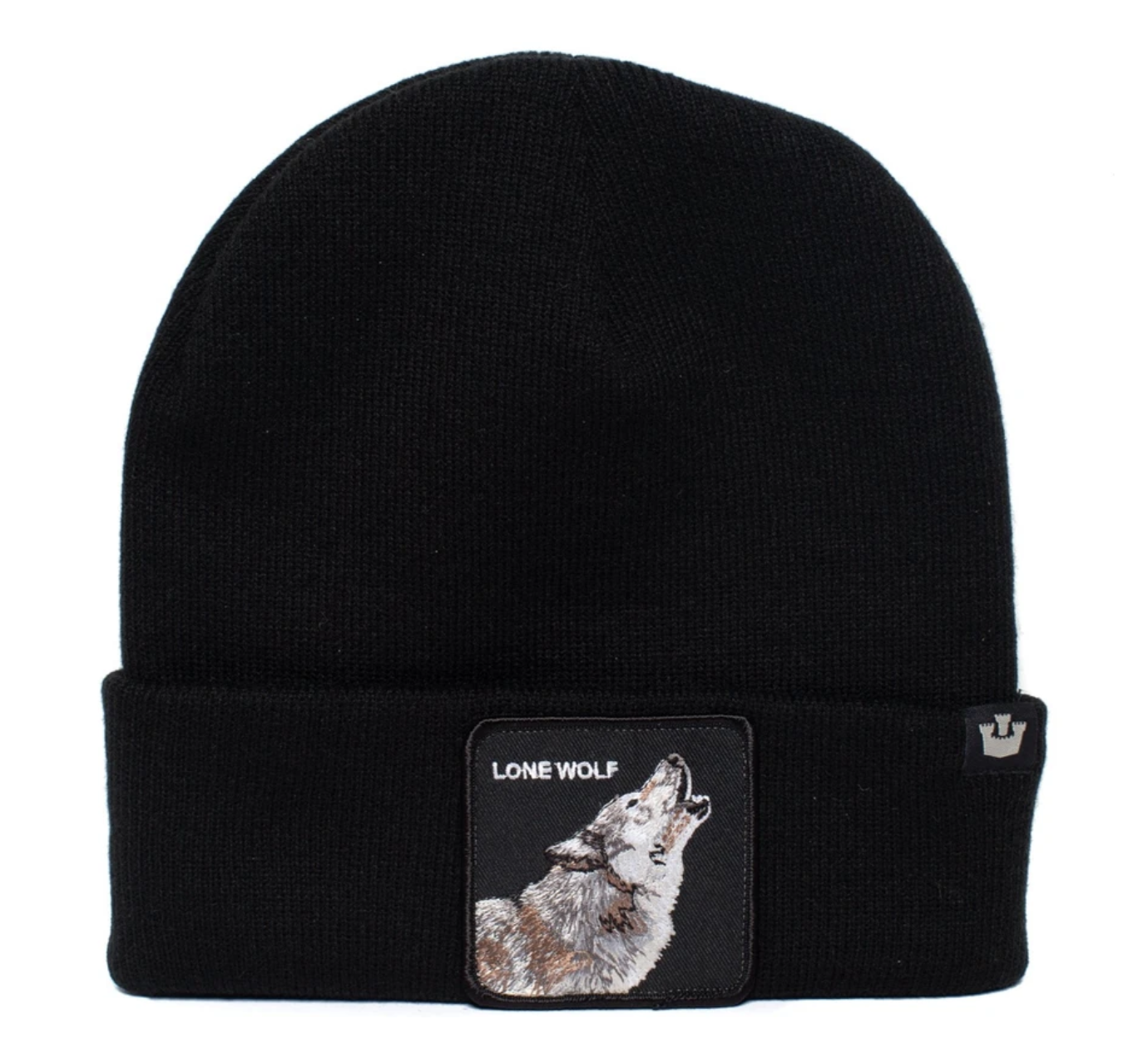 V563-107-0120-BLK-202503310916-00 Goorin Lone Wolf Man Beanie Hat Warm Winter Ski Animal Series - Black - Image 1