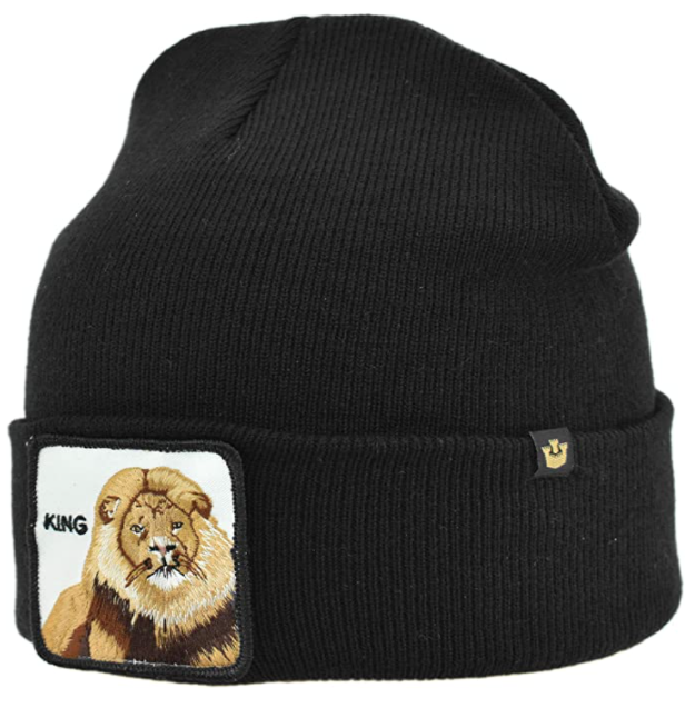 V563-107-0121-BLK-202503310916-00 Goorin King Beanie Hat Hear Me Roar Warm Winter Ski Animal Series - Black - Image 1