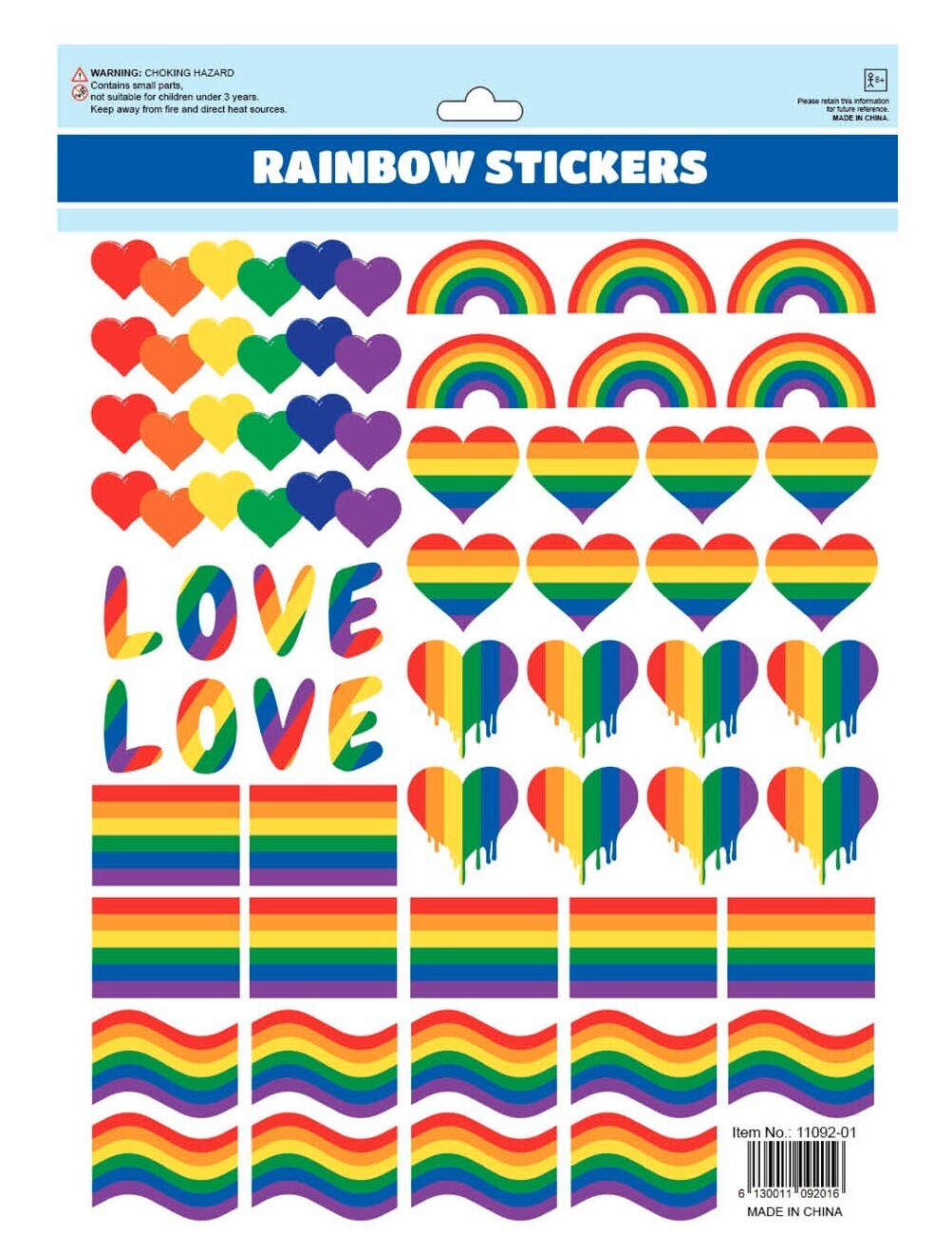 V563-11092-04-150131-00 50pcs LGBT Rainbow Stickers Love Heart Funny Skateboard Laptop Vinyl Decal - Image 1