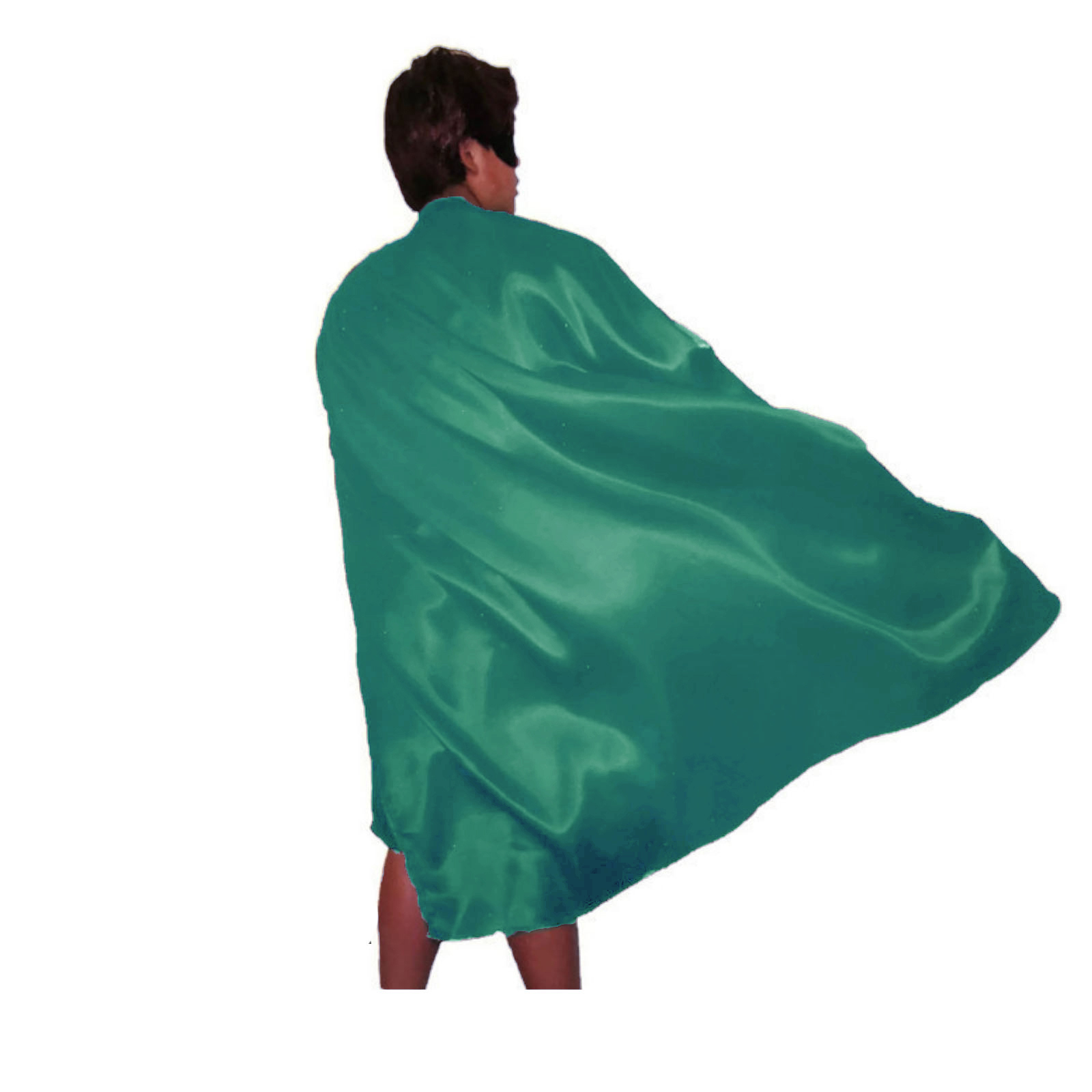 V563-12179-GREEN-202503052210-00 ADULT CAPE Costume Cloak Halloween Fancy Dress Coat Jacket Superhero Book Week - Green - Image 1