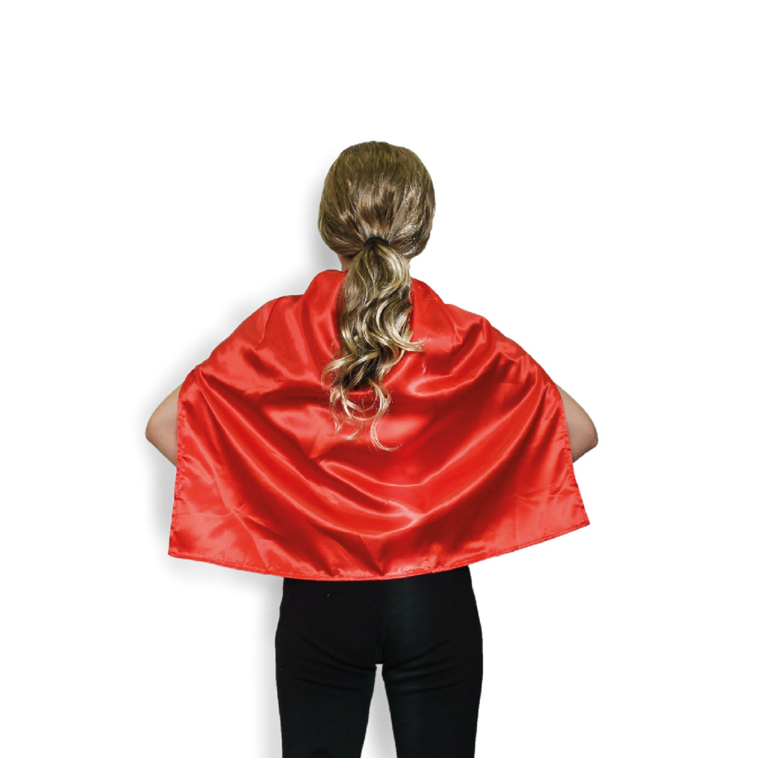 V563-12181-RED-202507251130-00 SHORT CAPE Kids Childrens Party Costume Vampire Coat School Team Colours - Red - Image 1