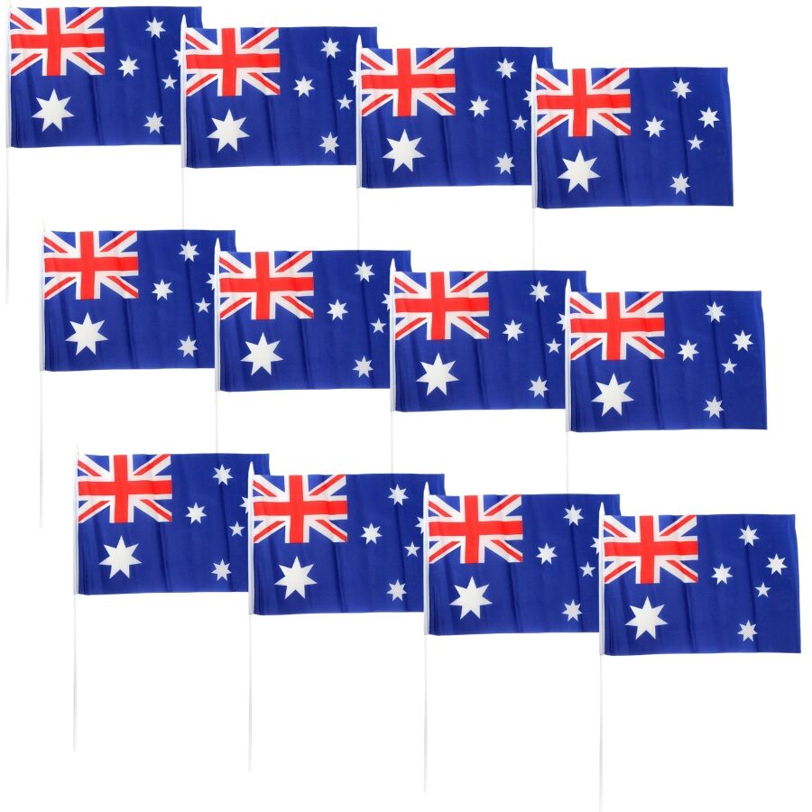 V563-13260_12X-202503030852-00 12x Australian Flag (30cm x 45cm) – Perfect for Australia Day Celebrations - Image 1