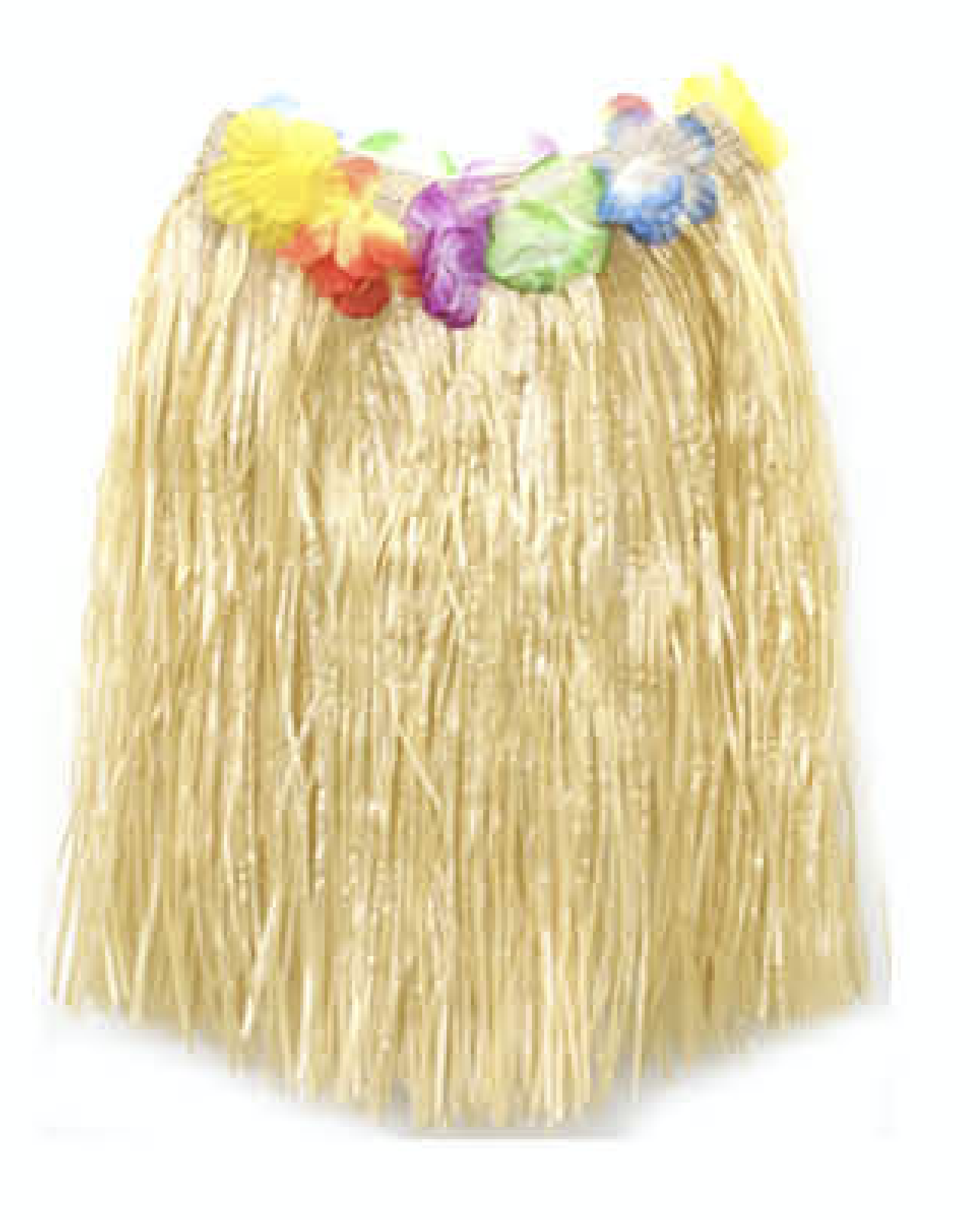 V563-13360-10-185718-00 40cm HAWAIIAN HULA SKIRT Tropical Costume Dress Lei Grass Flower Party Adult - Natural - Image 1