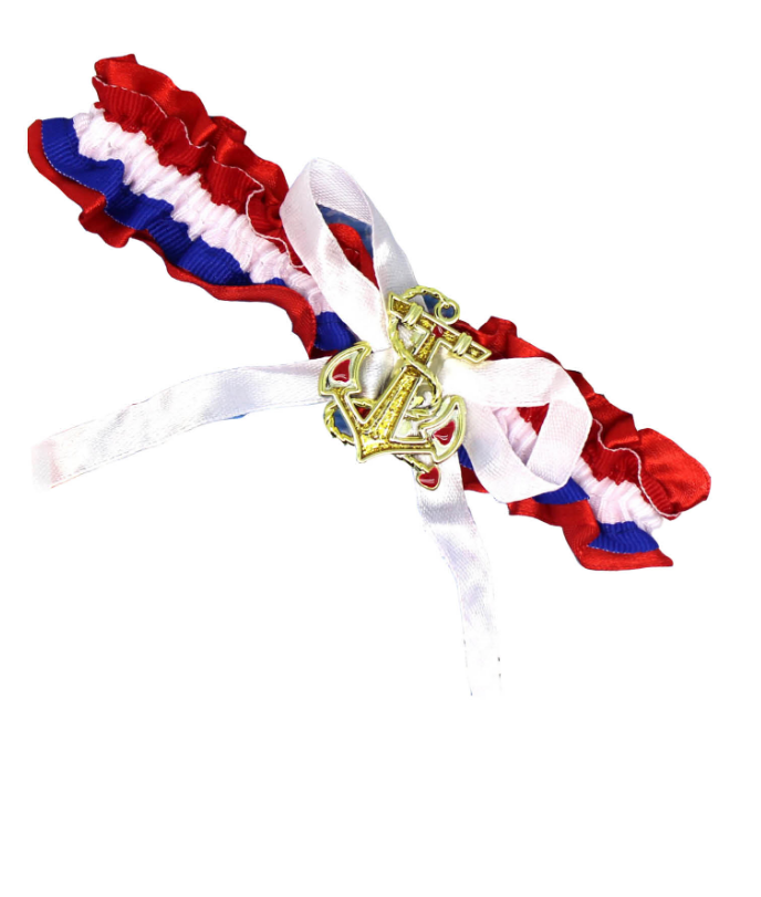 V563-14284-184854-00 Ladies Navy Sailors Garter Party Costume Wedding Thigh Band Halloween Sailor - Image 1