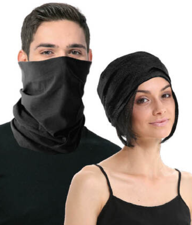 V563-14775-BLACK-202503051940-00 Seamless Tube Bandana Head Scarf Face Cover Mask Gaiter Ski Snow in Black - Image 1