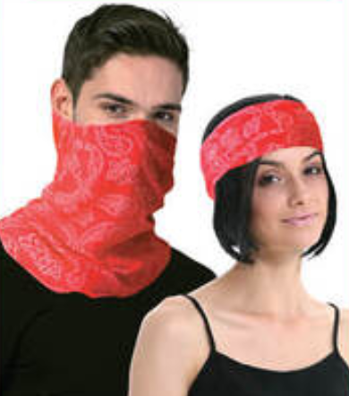 V563-14776-RED-202503052005-00 Seamless Tube Bandana Head Scarf Face Cover Mask Pattern Mask Neck Gaiter - Red - Image 1