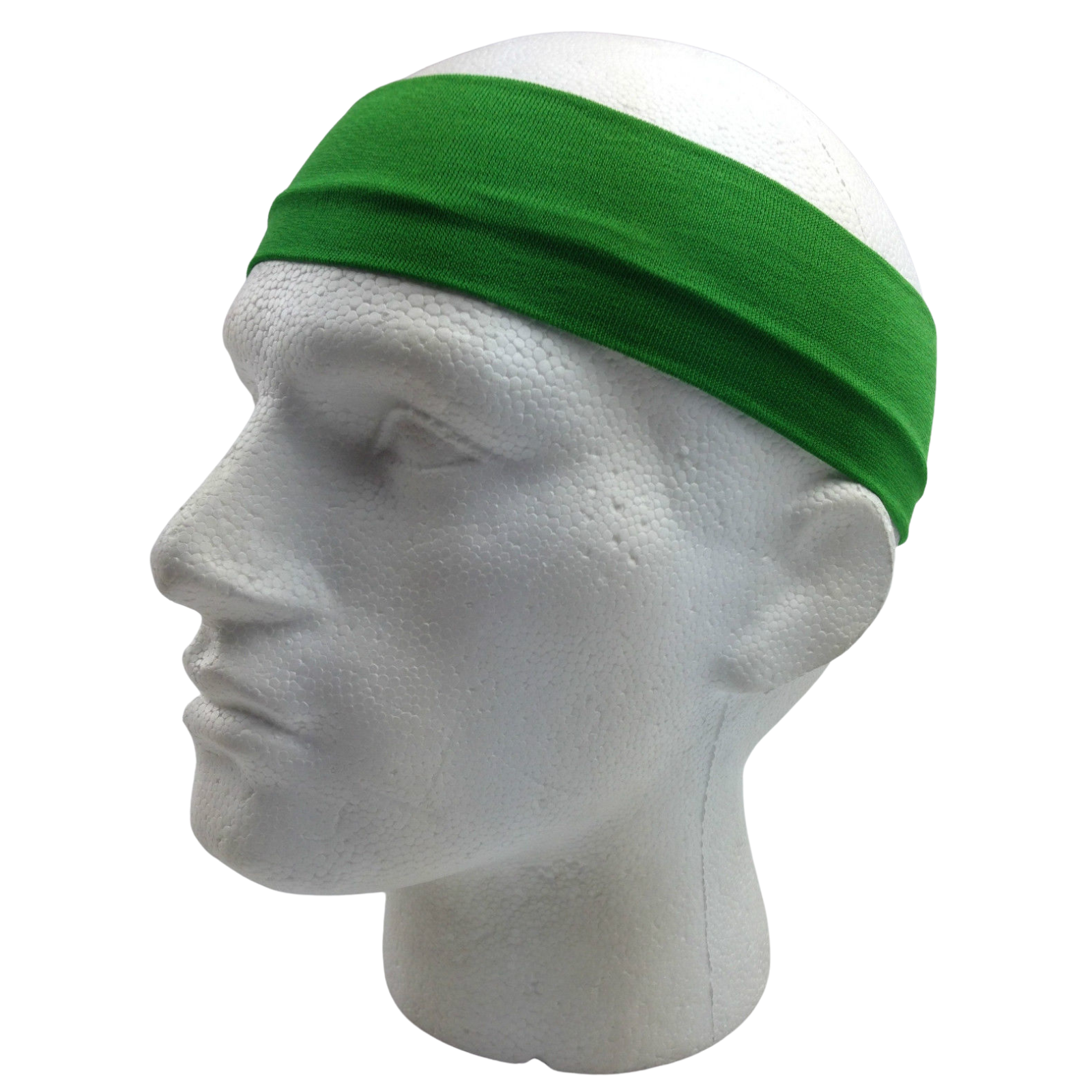 V563-14895-GRN-202502241629-00 PLAIN HEADBAND Elastic Stretch Sports Yoga Hair Band Unisex 8cm Wide Wrap - Green - Image 1