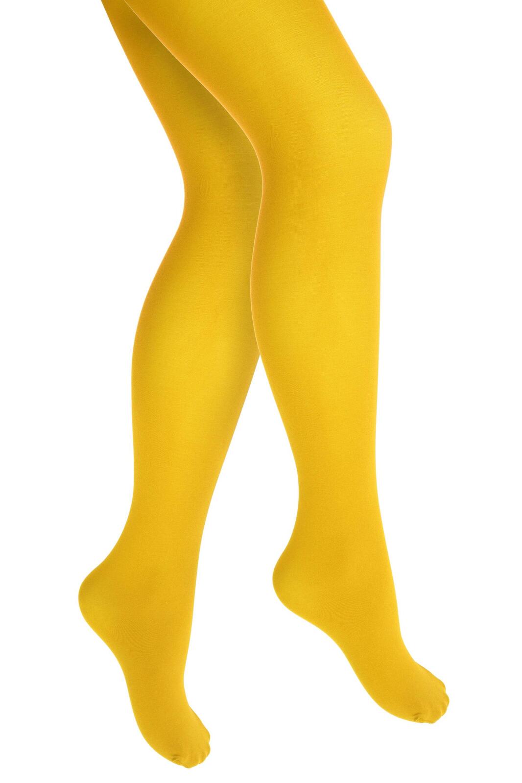 V563-15200-YLW-ONESIZE-185033-00 PANTYHOSE Tights Stockings Hosiery Womens Ladies Plain Colours - Yellow - One Size Fits Most - Image 1