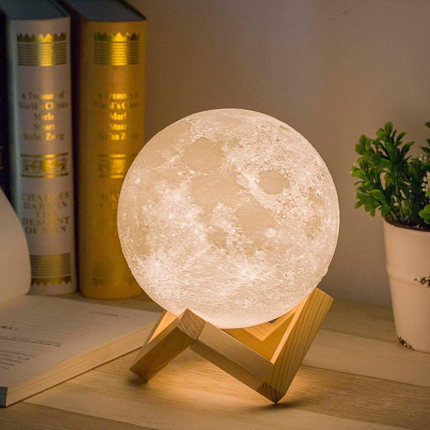 V563-16453-202503051441-00 3D Moon Lamp Night Light Moonlight Desk Table Smart Phone Montion Sensor - Image 1