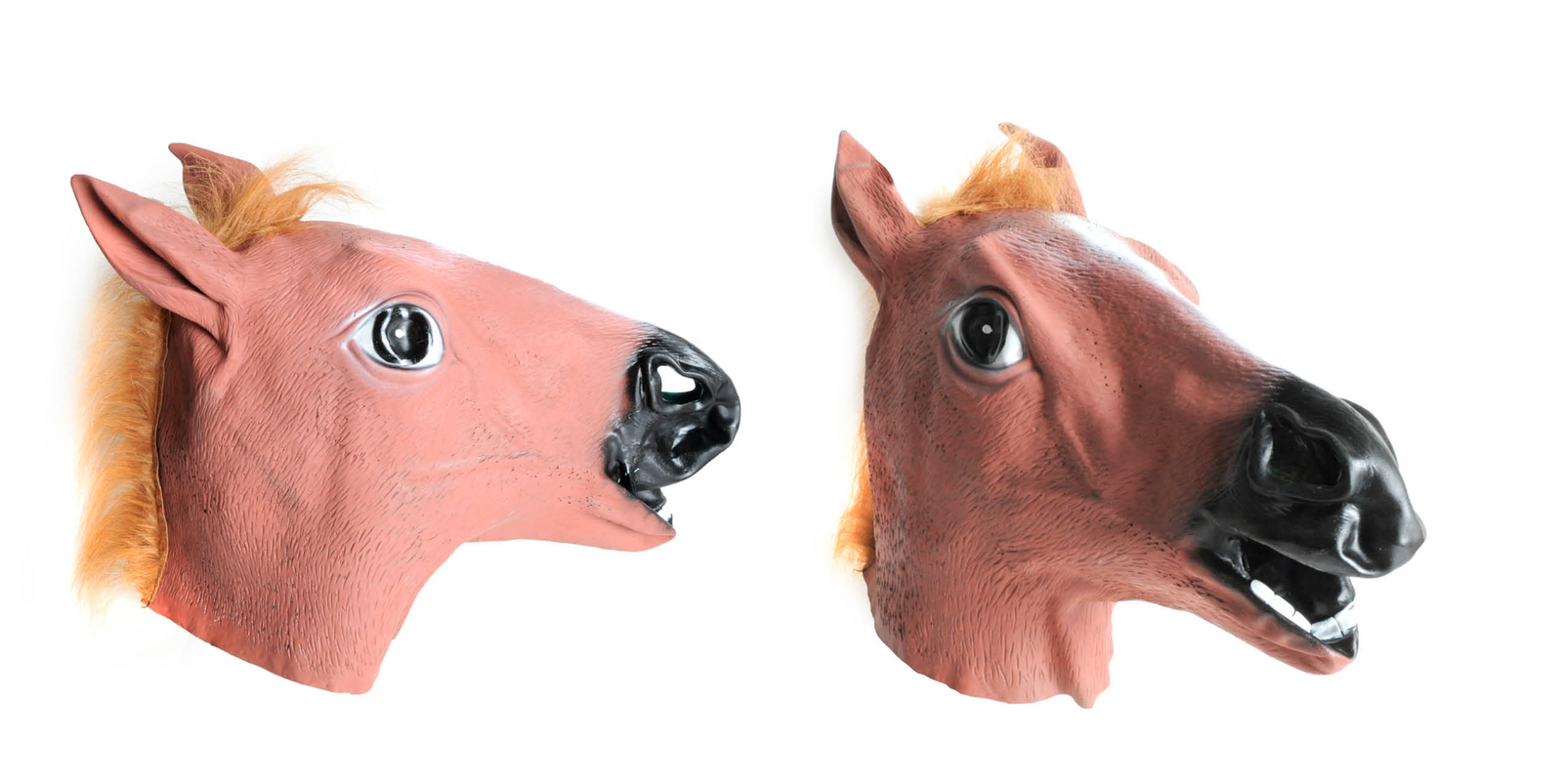 V563-16907-215401-00 Horse Head Face Mask Halloween Latex Rubber Costume Party - Image 1