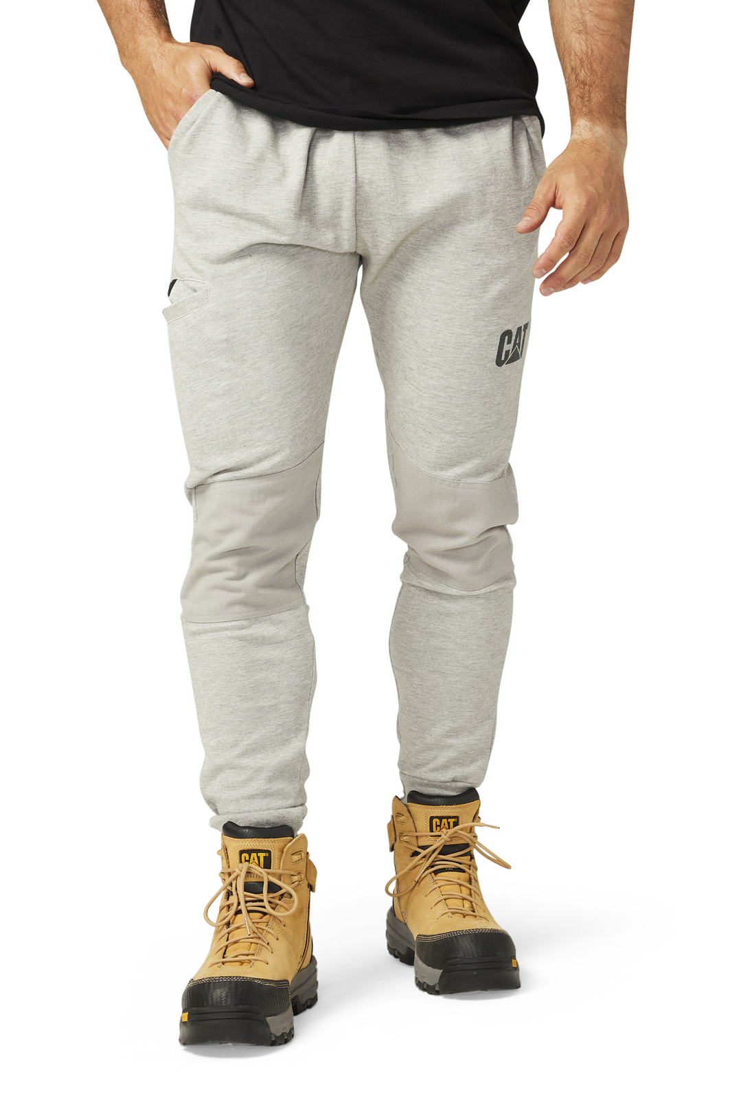 V563-1850026-GREY-XL-140566-00 Caterpillar Track Pants Trackies Work Casual Gym Slim Fit w Hem Joggers - Grey - XL - Image 1