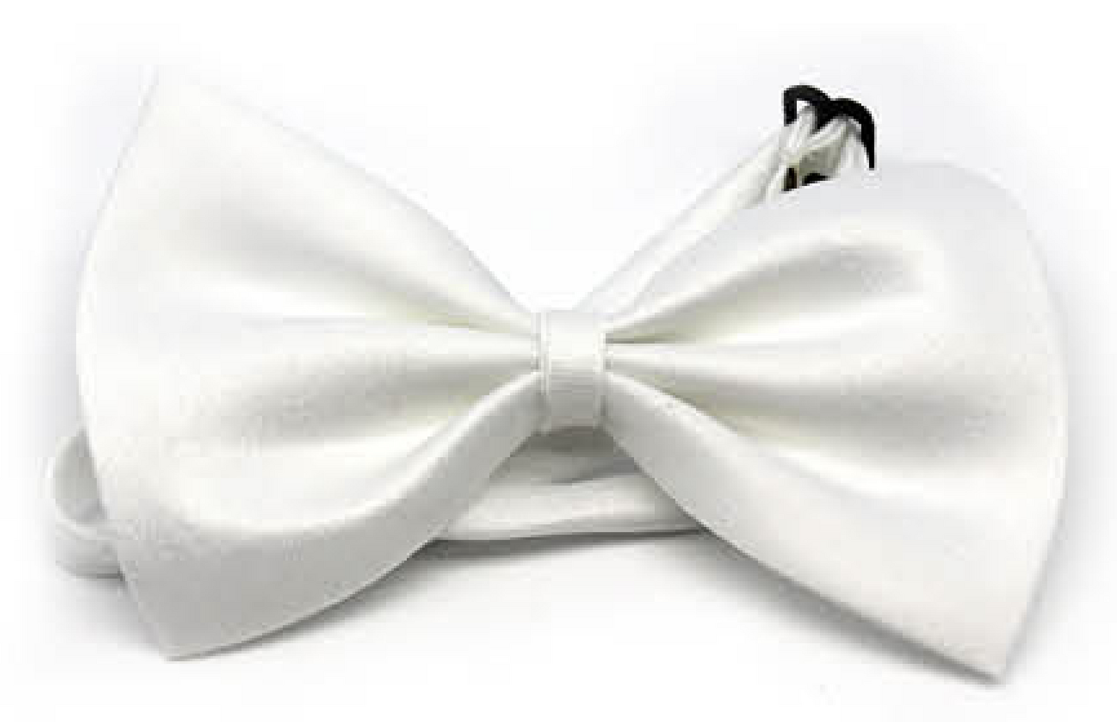 V563-19410-WHT-184135-00 Mens BOW TIE Wedding Tuxedo Formal Bestman Necktie Classic Plain Party - White - Image 1