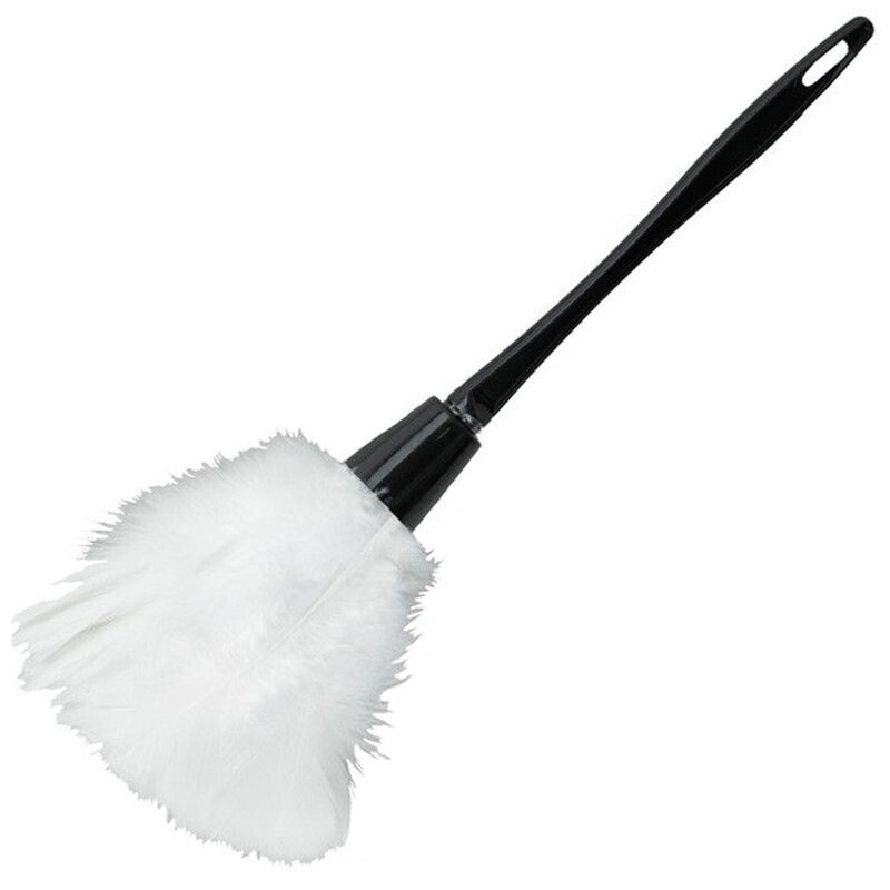 V563-19856-WHITE-184491-00 36cm Hens Night FEATHER DUSTER French Maid Night Fancy Dress Pink Costume Prop - Image 1