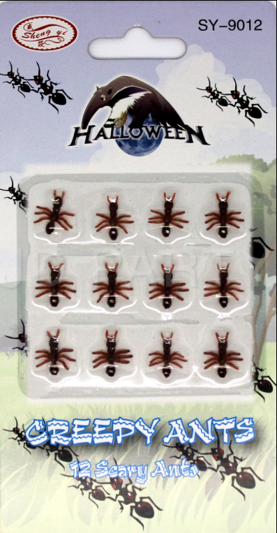 V563-20275-12ANTS-202503051615-00 MINI FAKE ANTS Trick Halloween Scary Creepy Joke Prank Small Gag Toy Bug - 12 Ants - Image 1