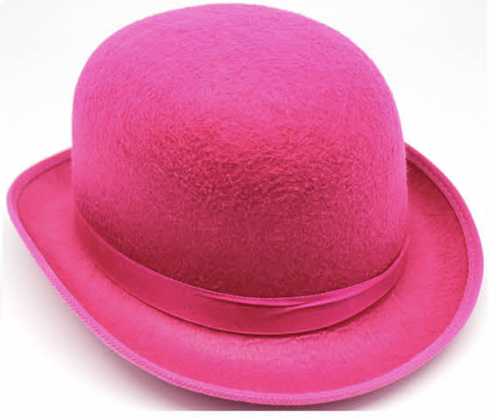 V563-21210-HPINK-202503051510-00 BOWLER HAT Party Vintage Costume Derby Felt Dance Halloween in Hot Pink - Image 1