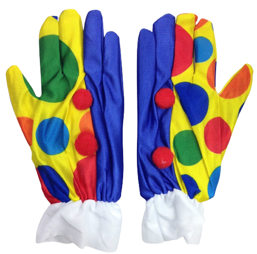 V563-2195-8-184578-00 CLOWN GLOVES Costume Fancy Dress Circus Fancy Dress Halloween Funny One Size - Image 1