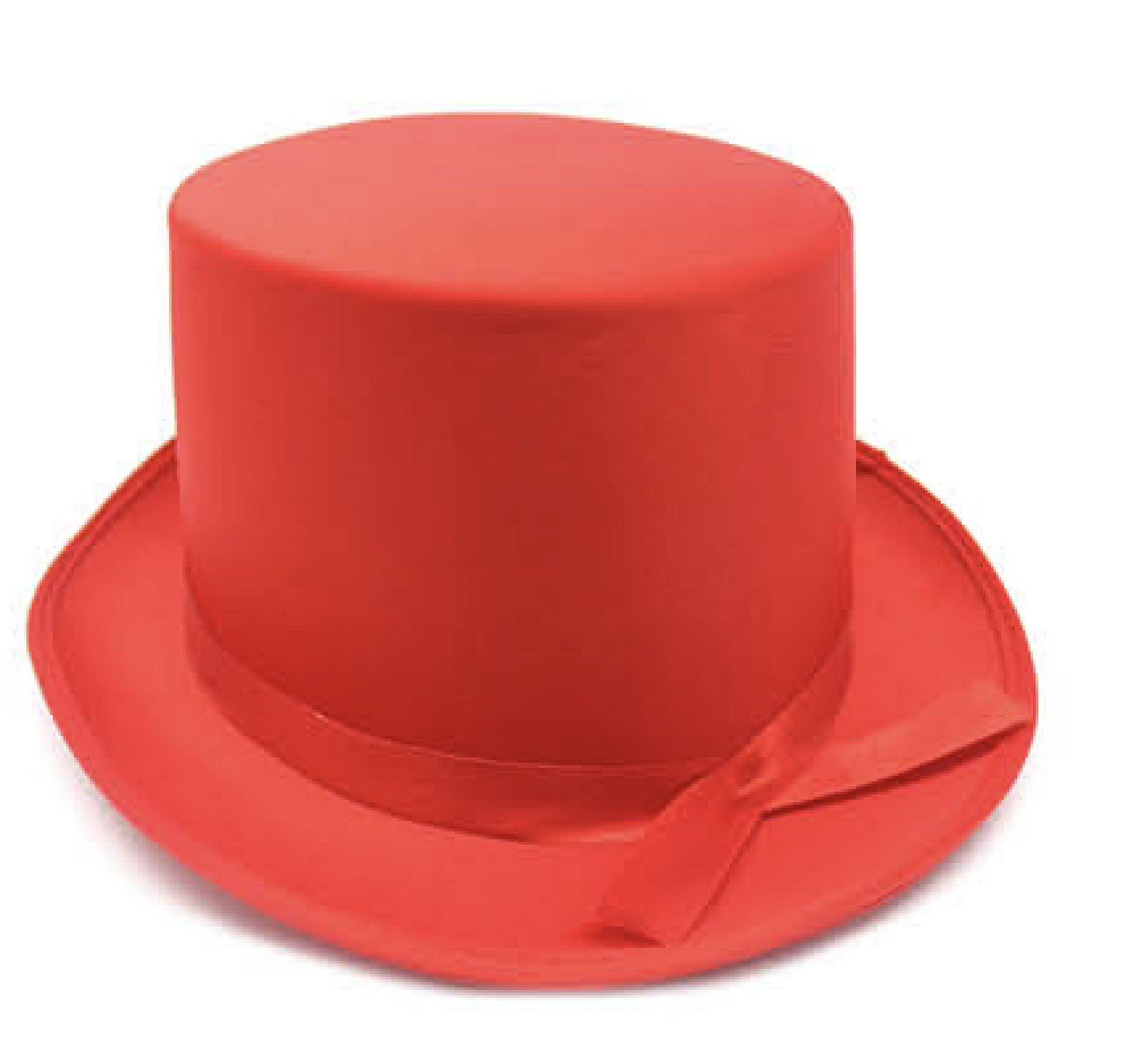 V563-21995-RED-202503051541-00 SATIN TOP HAT Costume Party Cap Fancy Dress Trilby Fedora One Size - Red - Image 1
