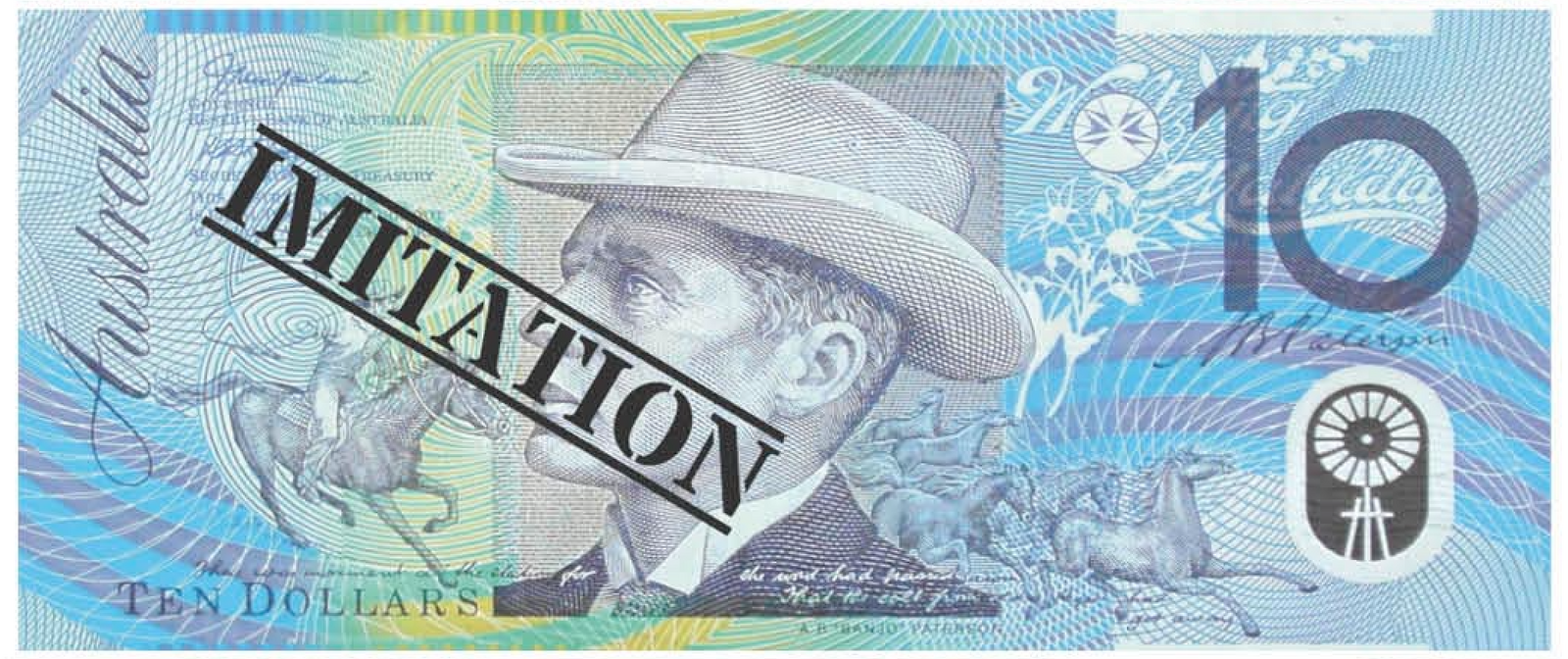 V563-22115-10-197228-00 10 Dollar Australian Souvenir Note Pad Fake AUD Money - 1 Pack of 50 Sheets - Image 1