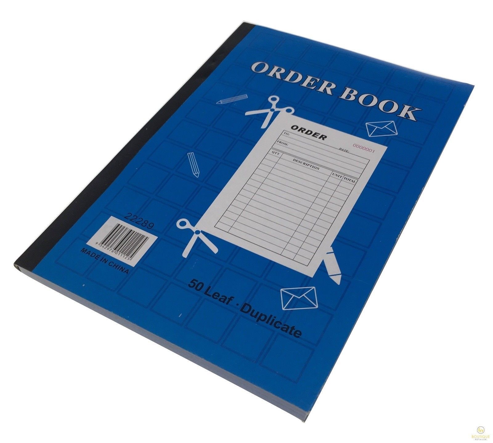 V563-22289-185646-00 ORDER BOOK 50 Page Duplicate Restaurant Docket Carbonless Take Away - Image 1
