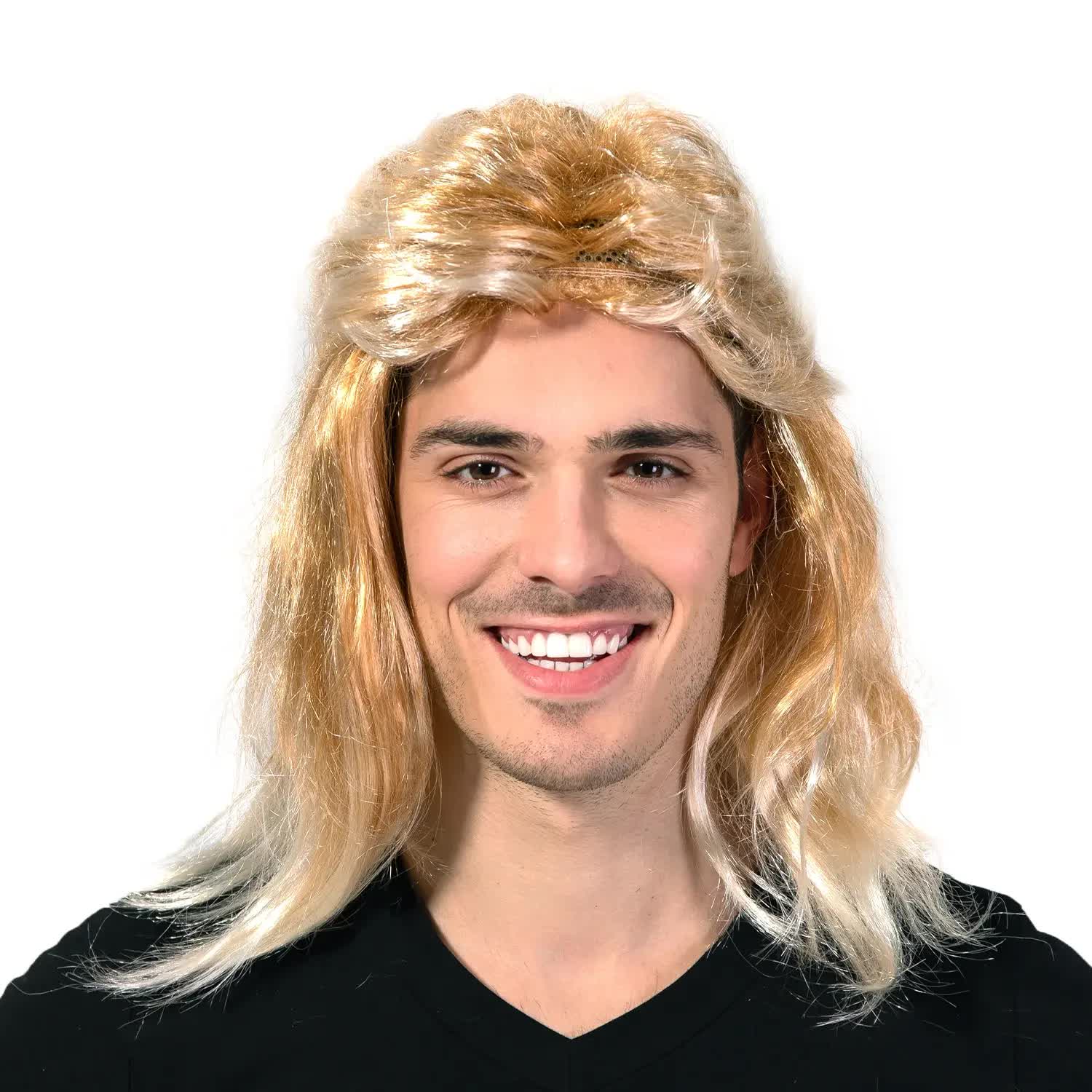 V563-22603-184856-00 Mullet Wig 80s Party Costume Rock Bogan Punk 70s 90s Hair - Dirty Blonde - Image 1