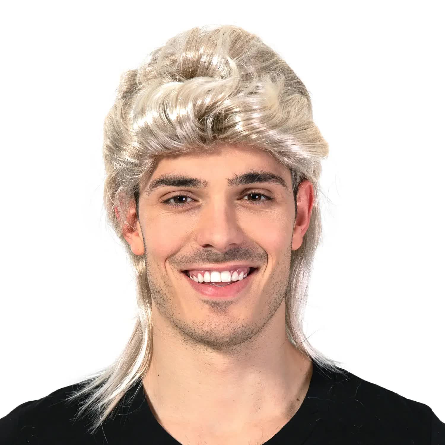 V563-22604-218801-00 Mullet Wig 80s Party Costume Rock Bogan Punk 70s 90s Hair - Blonde - Image 1