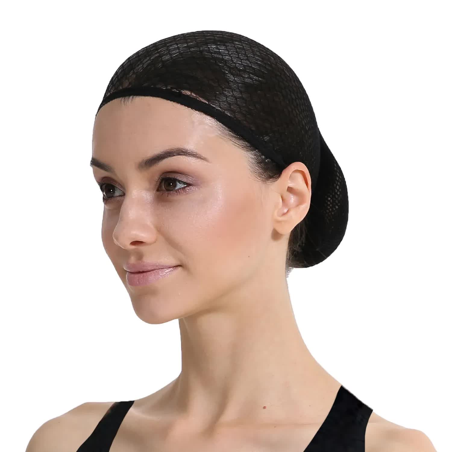 V563-22721-202505071431-00 Black Open-Top Wig Cap - Breathable Mesh Hair Net for Wig Fitting & Comfort - Image 1