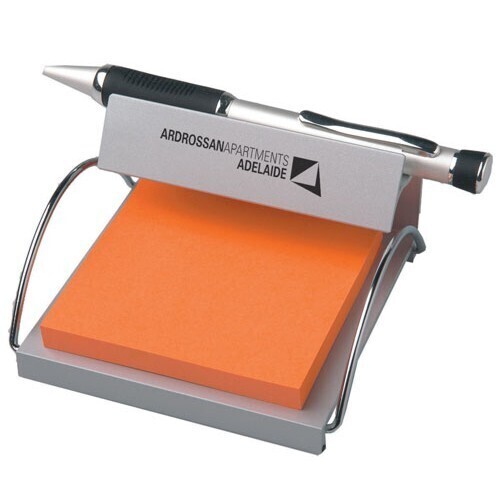 V563-31_126-173150-00 Aluminium Memo & Pen Holder Note Pad Holder Organizer Organiser Stationary - Image 1