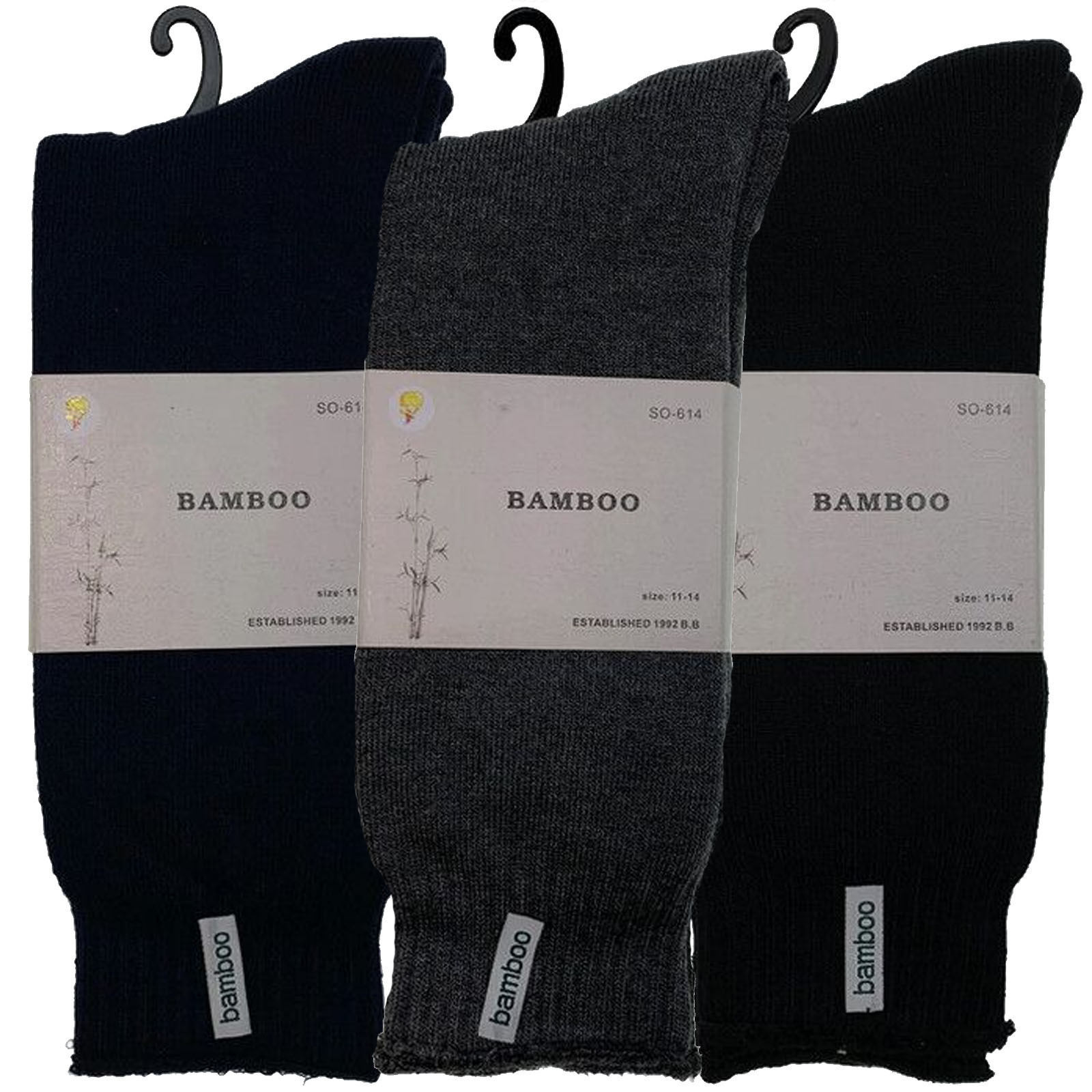 V563-3BBSOX-ACOLOUR-SIZE11-14-202502270900-00 3 Pairs PREMIUM BAMBOO SOCKS Mens Heavy Duty Thick Work Socks BULK Cushion - Assorted Colour Pack - 11-14 - Image 1