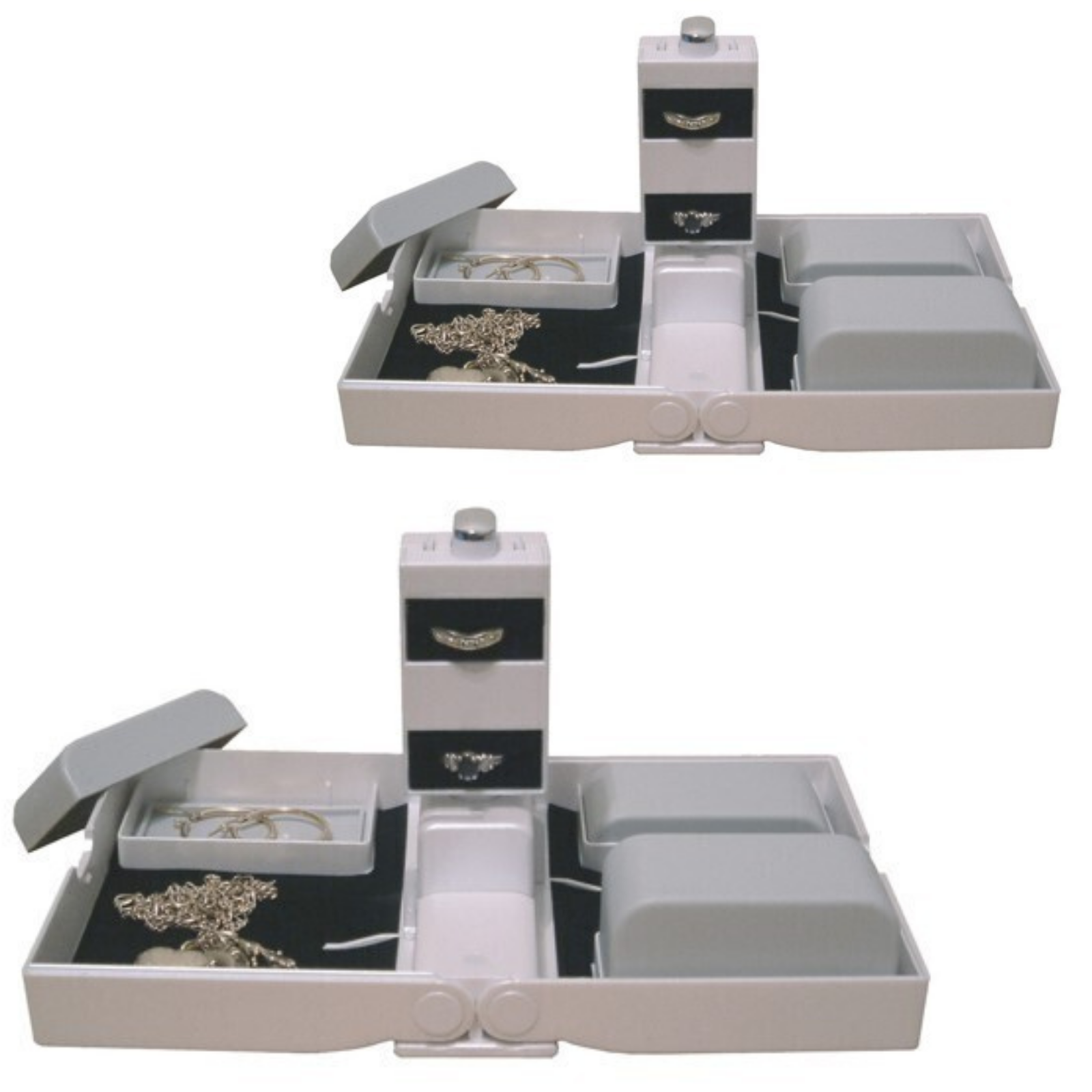 V563-63_502-2PCS-173268-00 2x Earring Necklace Jewellery Case Organizer Display Jewelery Holder Storage Rack - Image 1