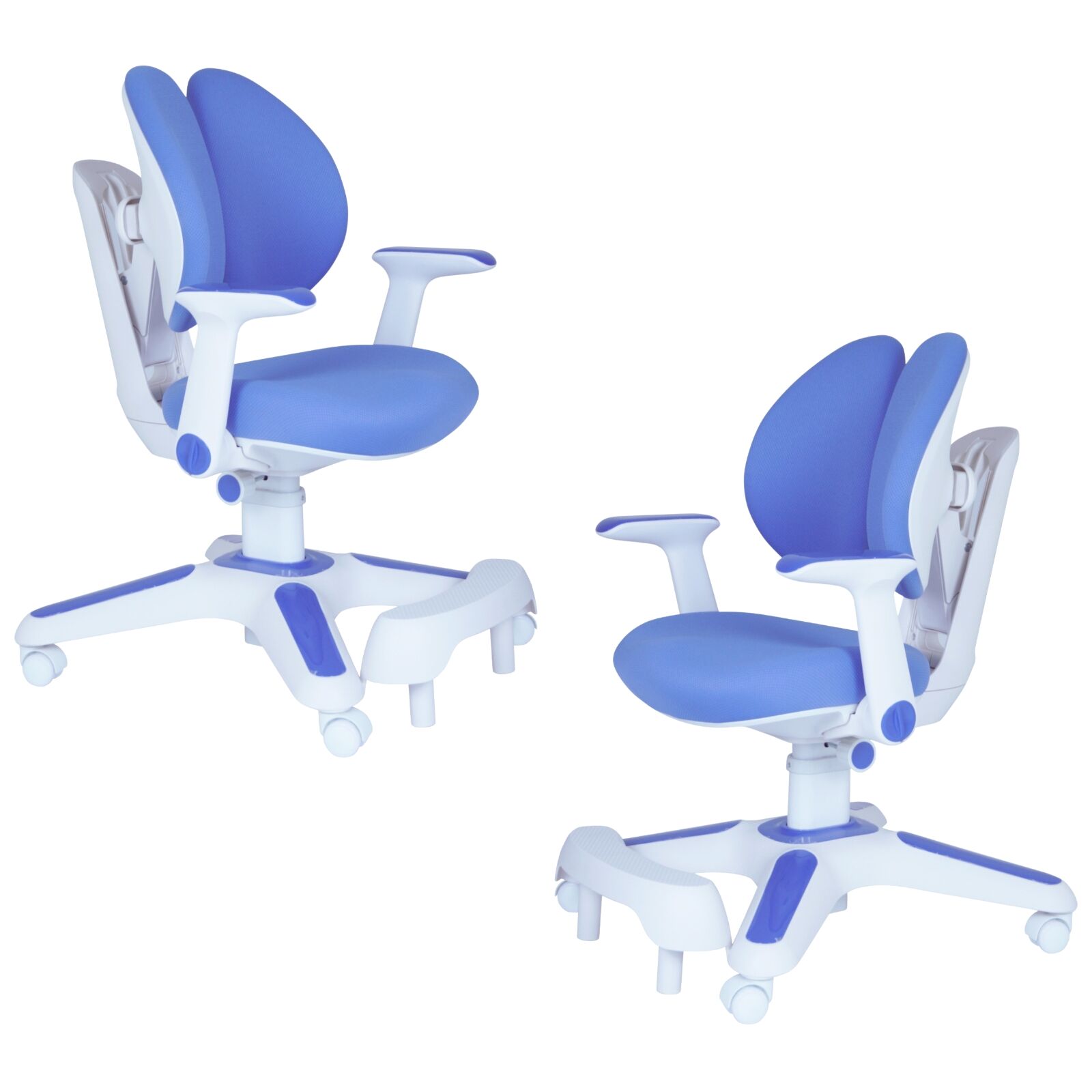V563-68303_2X-202505071430-00 Ergonomic Children Kids Study Chair Set of 2 Height Adjustable - Blue - Image 1