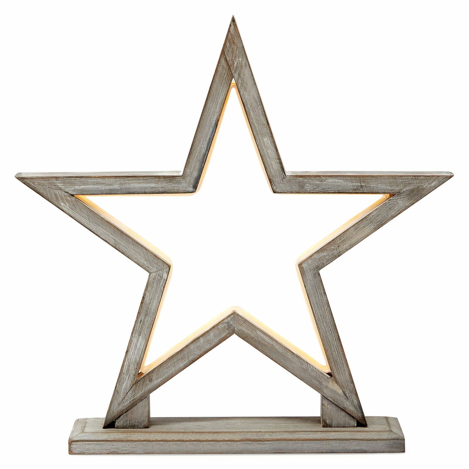 V563-75143-174010-00 33cm Bamboo Star LED Table Lamp Light Modern Bedside - Antique Timber - Image 1