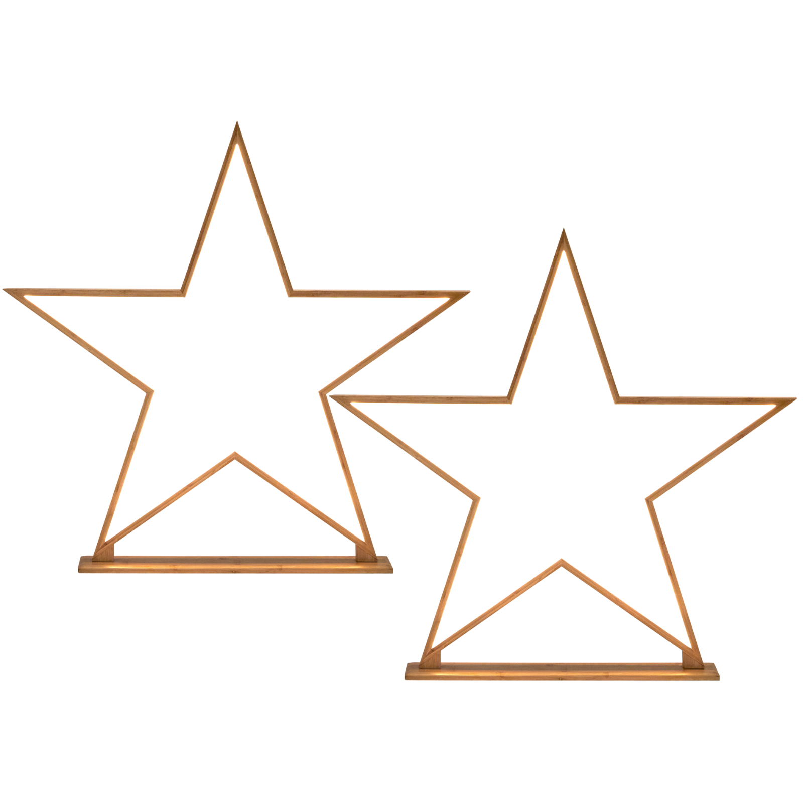 V563-75166_2X-202503051446-00 2x Large Bamboo Star w/ LED Strip Table Lamp Light Modern Minimalist Decor - Natural - Image 1