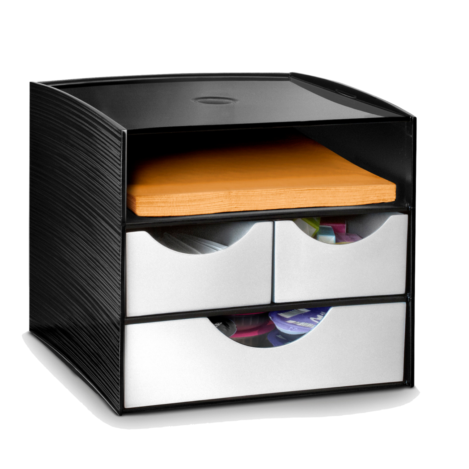 V563-8-021-174120-00 CEP 3 Tier Module Storage Station Home Office Black/Metallic Grey MADE IN FRANCE - Image 1