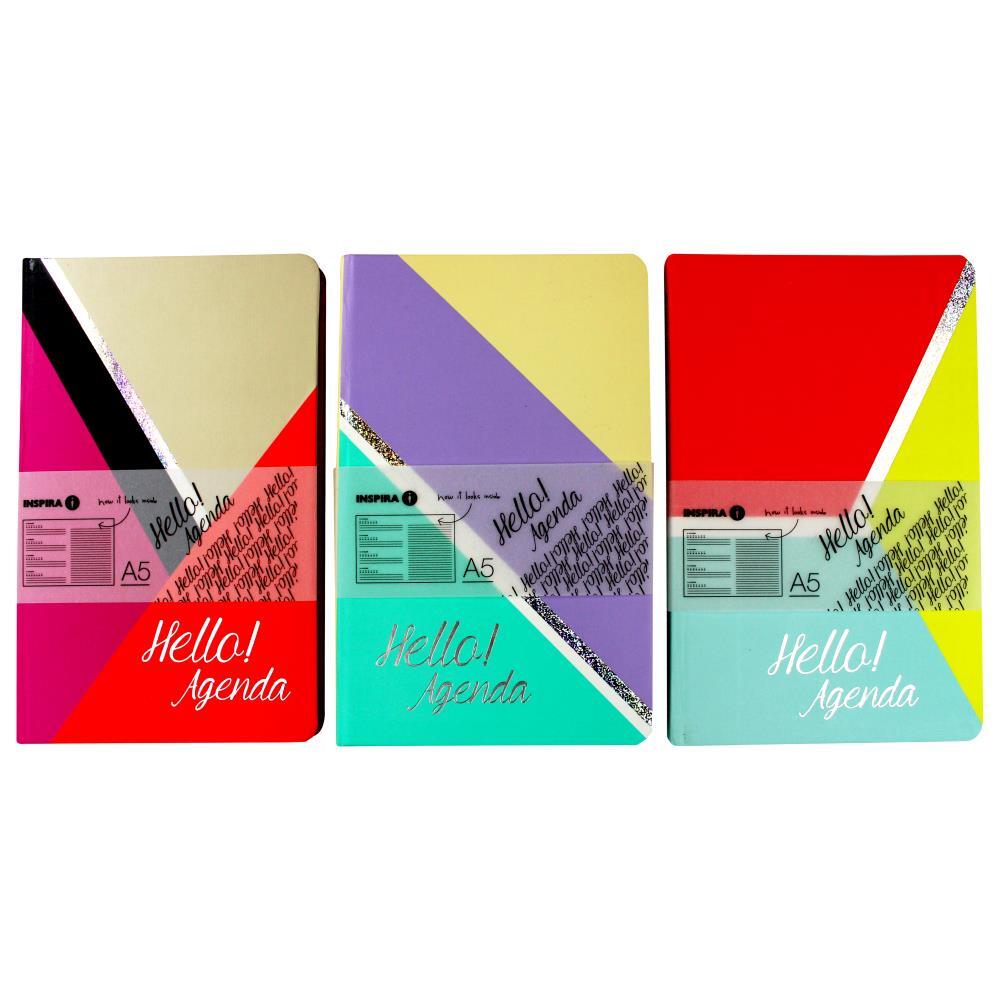 V563-8991389777633-202503051553-00 Inspira A5 Hello Agenda 96 Pages Dated Note Book Notebook - Assorted Colours - Image 1