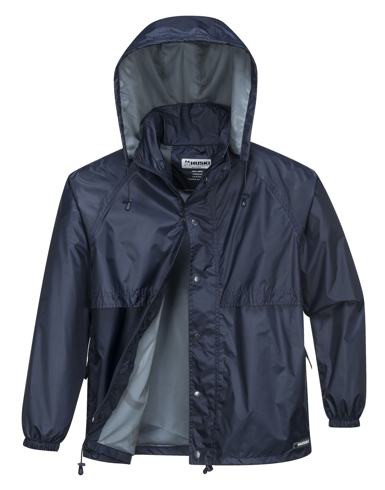 V563-918032-STRATUS-NVYBLU-4XL-202503051556-00 HUSKI STRATUS RAIN JACKET Waterproof Workwear Concealed Hood Windproof Packable - Navy Blue - 4XL - Image 1