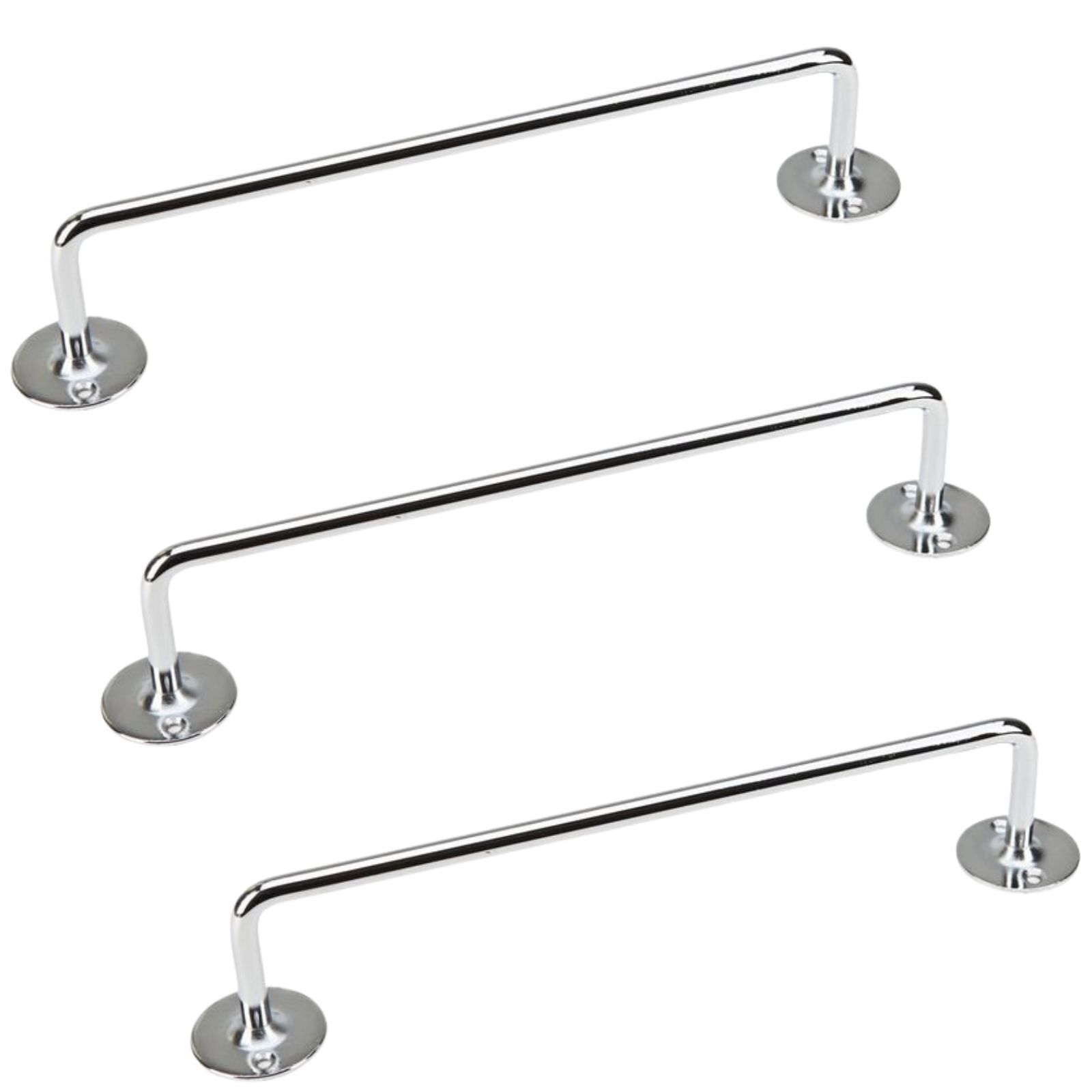 V563-9310346000468-3PCS-202503200936-00 3x 460mm Chrome Tea Towel Rail Stainless Steel Holder Rack - Image 1