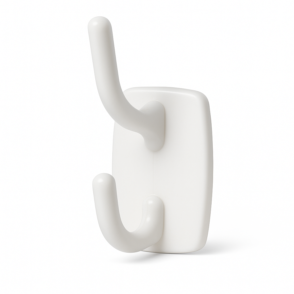 V563-9311183001106-202505231026-00 Deco Self-Adhesive Double Hook in White – 2.3kg Weight Capacity per Hook - Image 1