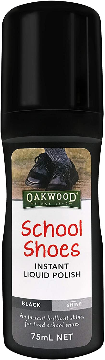 V563-9337198002051-202503051551-00 Oakwood 75ml School Shoes Instant Liquid Polish Black Shine - Image 1
