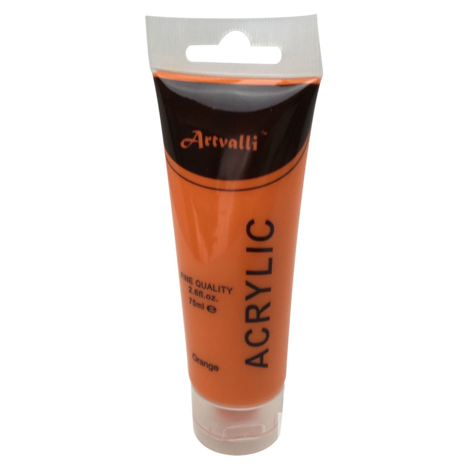 V563-ACRYLICPAINT-ORG-174107-00 ARTISTS ACRYLIC PAINT Craft 75ml Tube Non Toxic Paints Water Based - Orange - Image 1