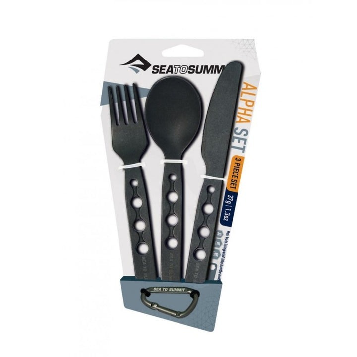 V563-ACUTASET3-204992-00 Sea to Summit Alpha Set 3pc Cutlery Set - Knife For Spoon Set - Image 1