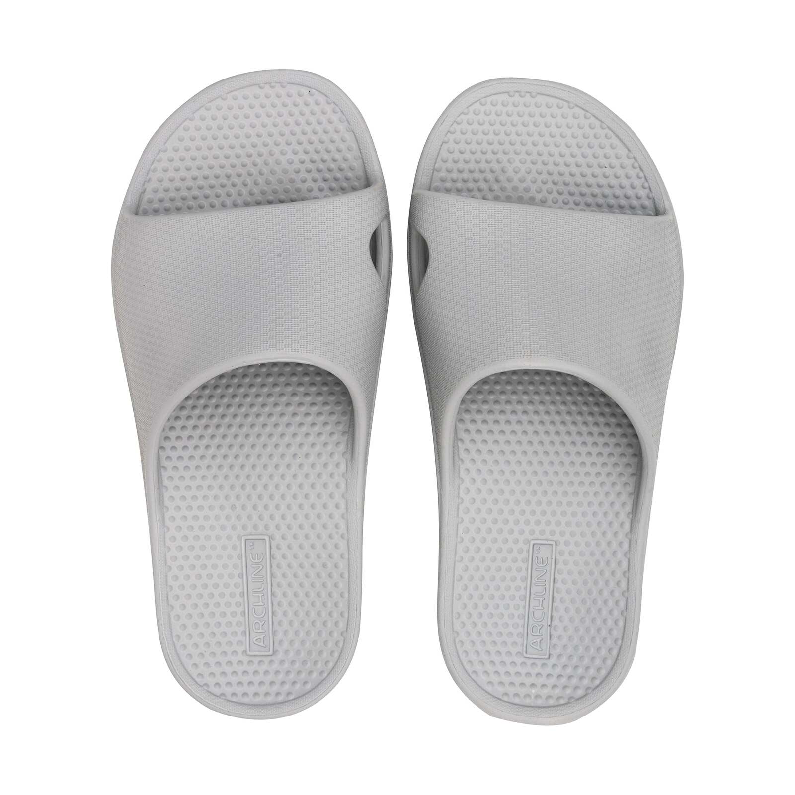V563-AHS00102-47-149643-00 Archline Rebound Orthotic Slides Flip Flop Thongs Slip On Arch Support - Stone Grey - Euro 47 - Image 1